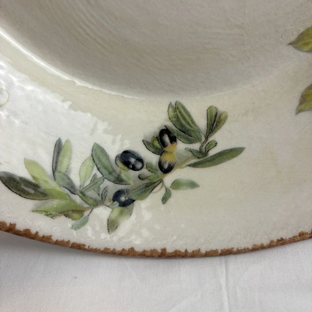 Tiffani Boutique Vintage Ceramic Serving Bowl 14.5in Hand Painted Italy Tomato